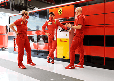 V-Power team group shot hanging out together